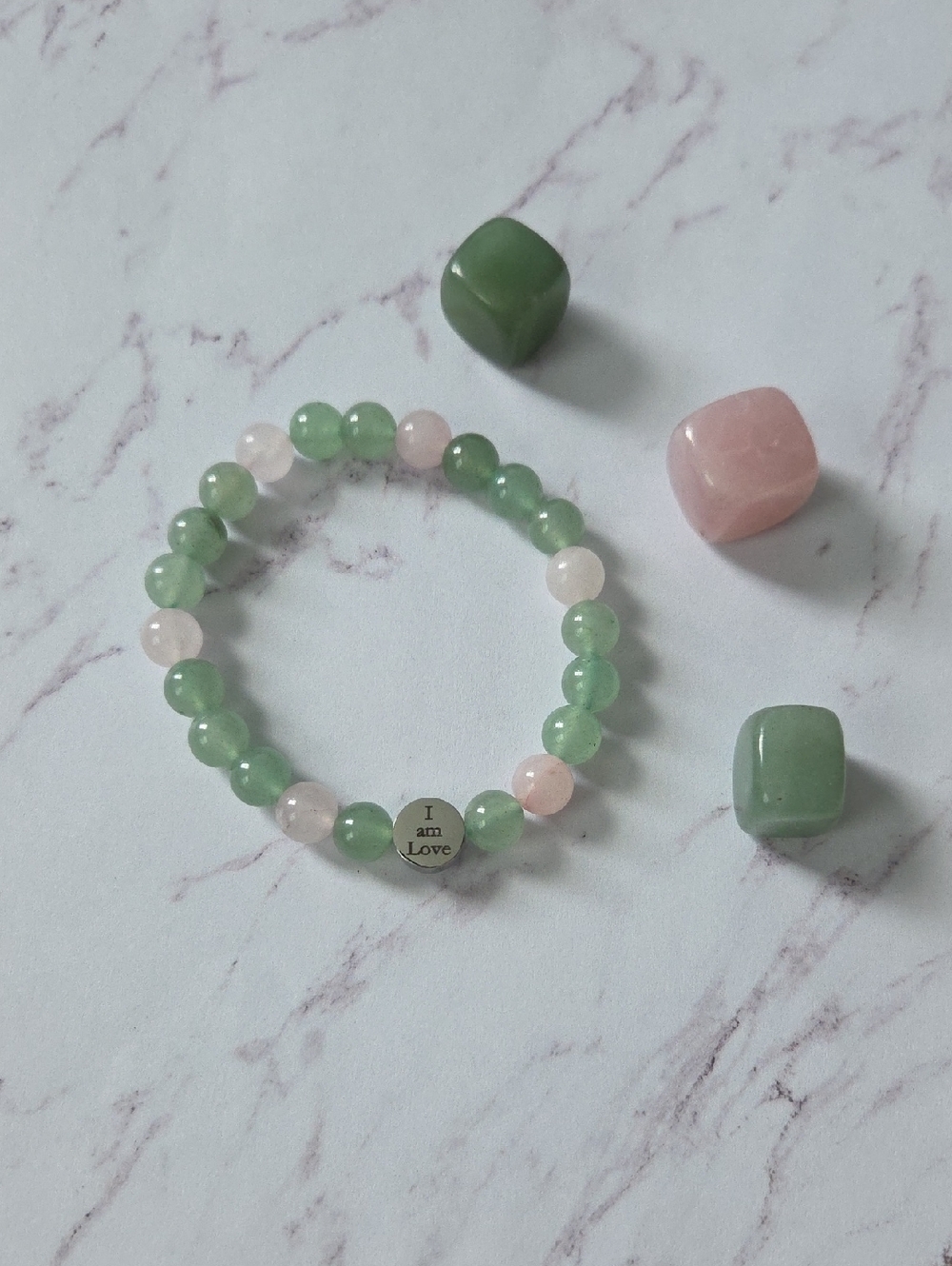 Handmade I Am Love Affirmation Crystal Bracelet